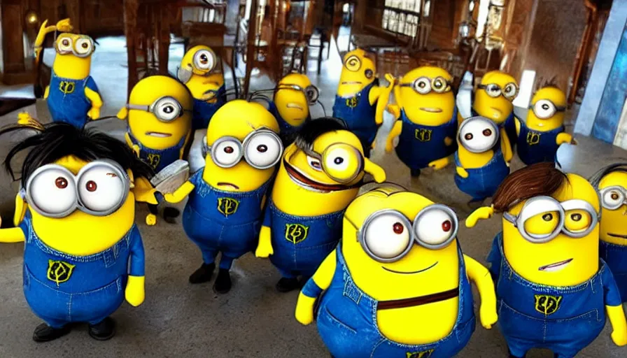 Prompt: Harry Potter!!, Harry Potter!!, the minions