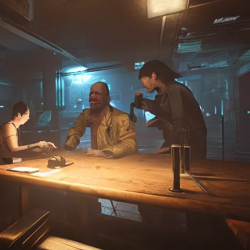 Image similar to ripper doc surgery table. underground. lowlight. diffuse ambience. darkness Cyberpunk 2077. CP2077. 3840 x 2160