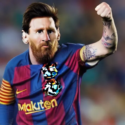 Image similar to Lionel Messi as an Avenger, Hyper realistic 8k