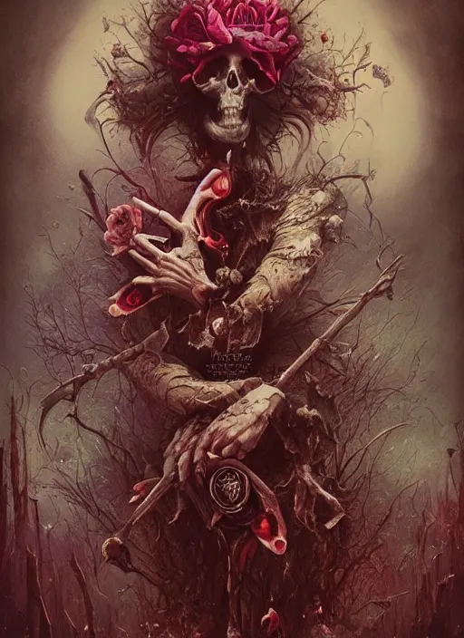 Image similar to the king of hearts, death tarot card, highly detailed, cinematic, 8 k, by megan duncanson, benjamin lacombe, adrian borda, stanley artgermm, tom bagshaw, craig mullins, carne griffiths, ayami kojima, beksinski, giger, trending on deviantart, hyper detailed, horror, full of colour