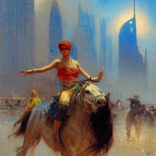 Prompt: gta : dubai, by gaston bussiere