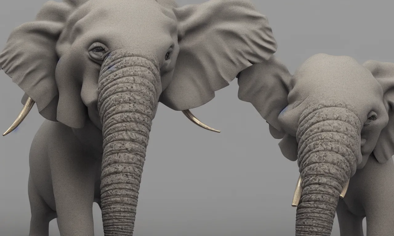 Prompt: an elephant dog, high detail, octane render