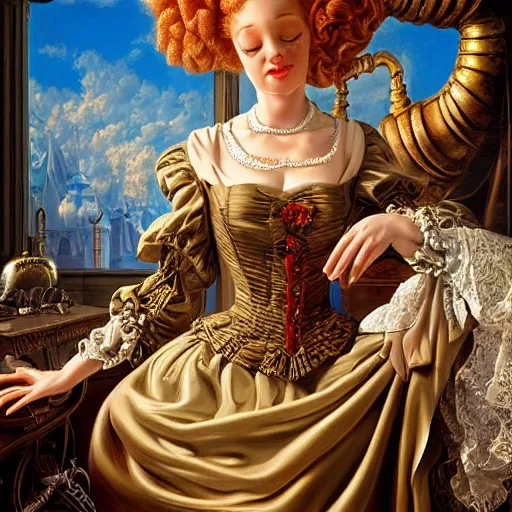 Image similar to Funny Soul, Realistic, Regal, Refined, Detailed Digital Art, Michael Cheval, Walt Disney (1937), François Boucher, Oil Painting, Steampunk, Highly Detailed, Cinematic Lighting, Unreal Engine, 8k