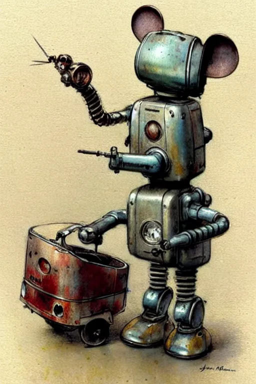 Image similar to ( ( ( ( ( 1 9 5 0 s retro robot mouse. muted colors. ) ) ) ) ) by jean - baptiste monge!!!!!!!!!!!!!!!!!!!!!!!!!!!!!!