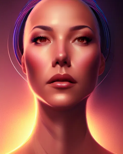 Prompt: symmetry portrait of jodi arias cyborg, glam, deco, glowing halo intricate, elegant, highly detailed, digital painting, artstation, concept art, smooth, sharp focus, illustration, art by artgerm and greg rutkowski and fra angelico and unreal engine 5