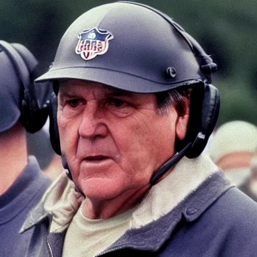 Image similar to A still image of coach Belichick in 'Saving Private Ryan'(1998)