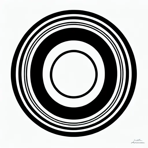 Image similar to symbolic bird with circle around it by karl gerstner, monochrome, symmetrical