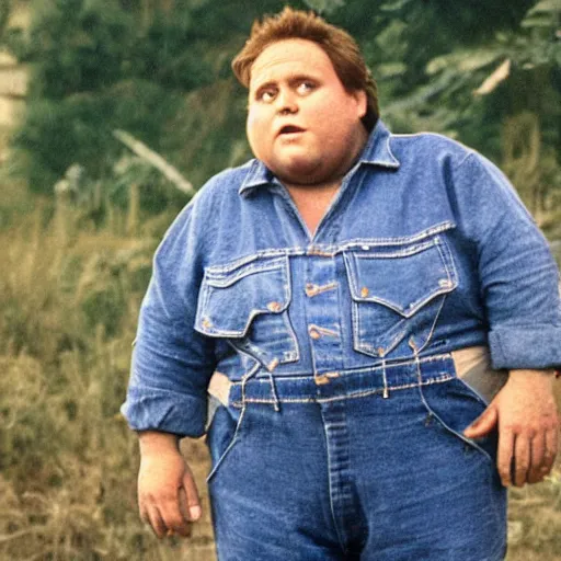 Prompt: morbidly obese willem dafoe with overall