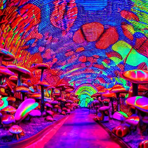 Image similar to tripping on Psychedelic Mushrooms in Las Vegas