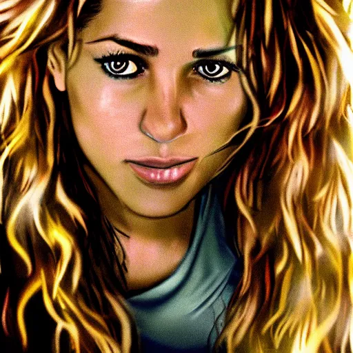 Prompt: shakira in ( a scanner darkly ) movie