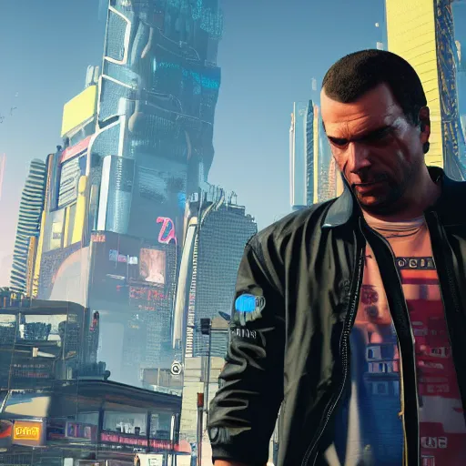 Image similar to grand theft auto v artwork of cyberpunk 2 0 7 7