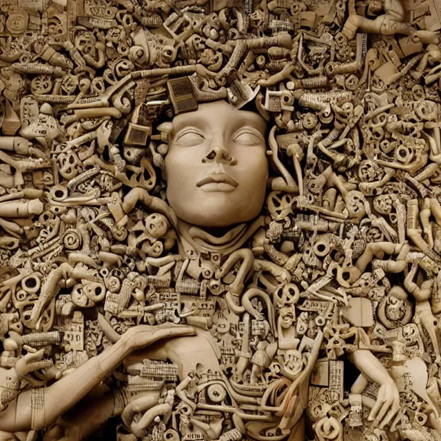 Prompt: all of human knowledge as a beautiful sculpture