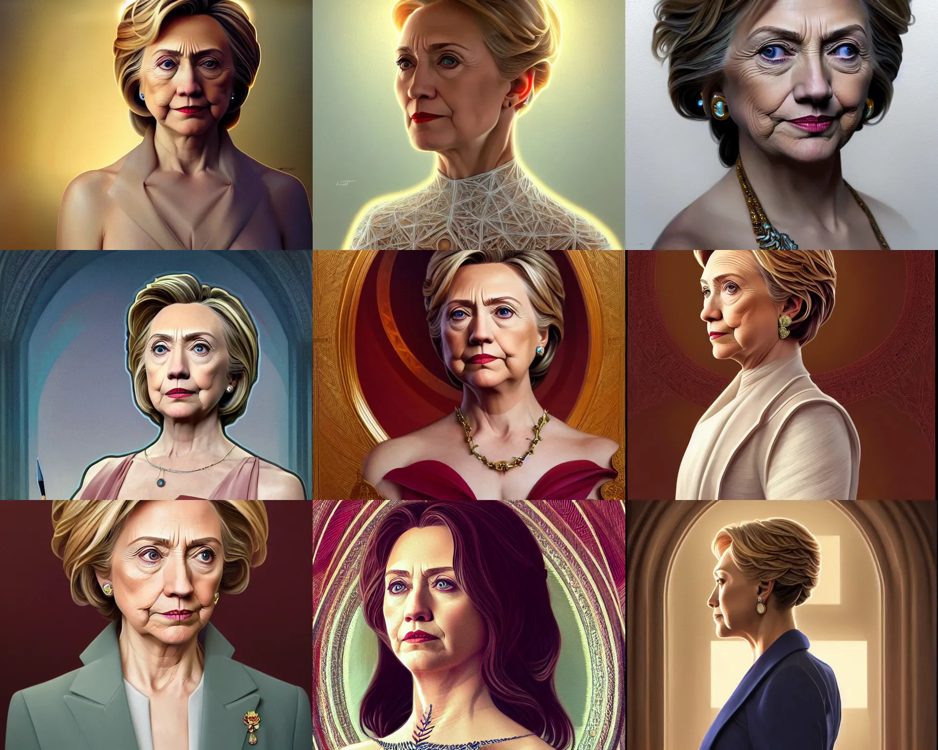 Prompt: symmetry!! full body portrait!!!! of a beautiful!!!! hillary clinton, pretty face, intricate, elegant, highly detailed, digital painting, artstation, concept art, smooth, sharp focus, illustration, art by artgerm and greg rutkowski and alphonse mucha, 8 k