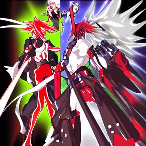 Image similar to guilty gear strive zato - 1, neon, futuristic,