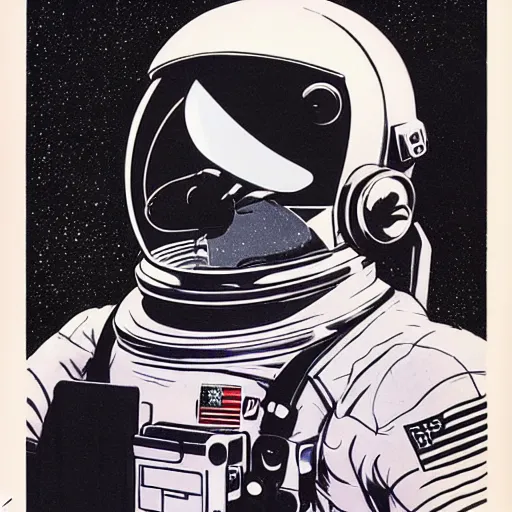 Prompt: astronaut helmet concept art, futuristic, realistic, by wally wood and syd mead