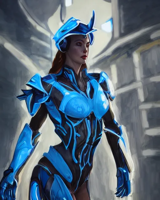 Image similar to perfect aidra fox, warframe armor, beautiful, dreamy, pretty face, blue eyes, portrait, bright light, scifi, utopian architecture in the background, laboratory, ultra realistic, intricate, glow, cinematic, extreme details, focused, masterpiece, art by seunghee lee, blair armitage