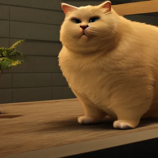 Image similar to render of worlds fattest cat unreal engine