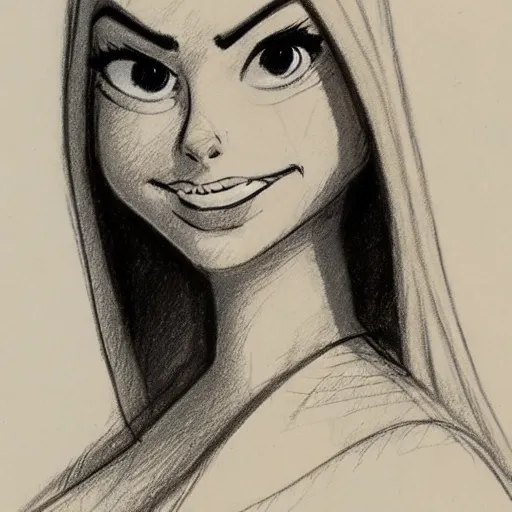 Image similar to milt kahl sketch of victoria justice as princess padme from star wars episode 3