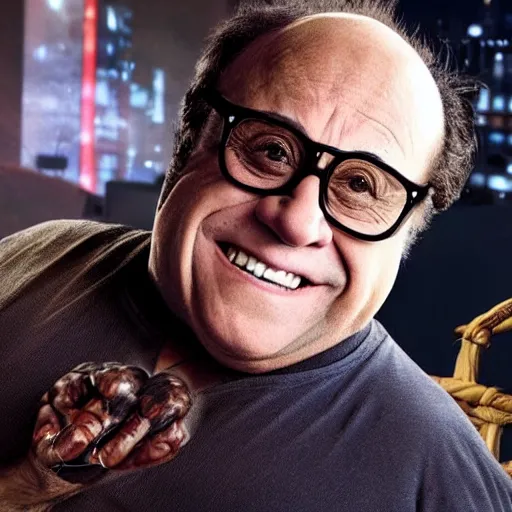 Image similar to Danny Devito as a character in Marvel Wandavision, 8k resolution, full HD, cinematic lighting, award winning, anatomically correct