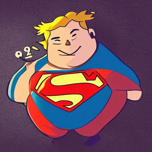 Image similar to A fat superman moderating on discord