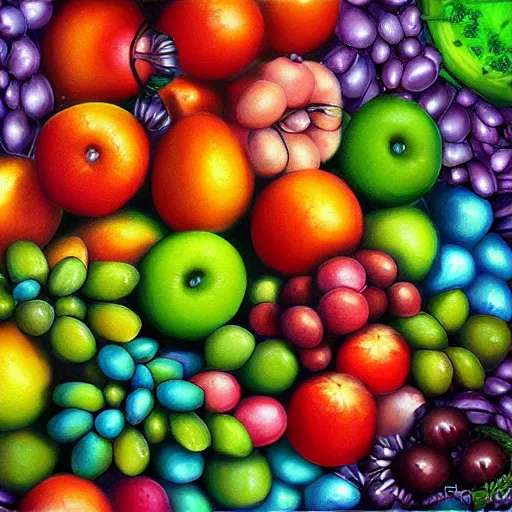 Image similar to heavenly fruit, epic, heaven fantasy painting, digital art, fruit