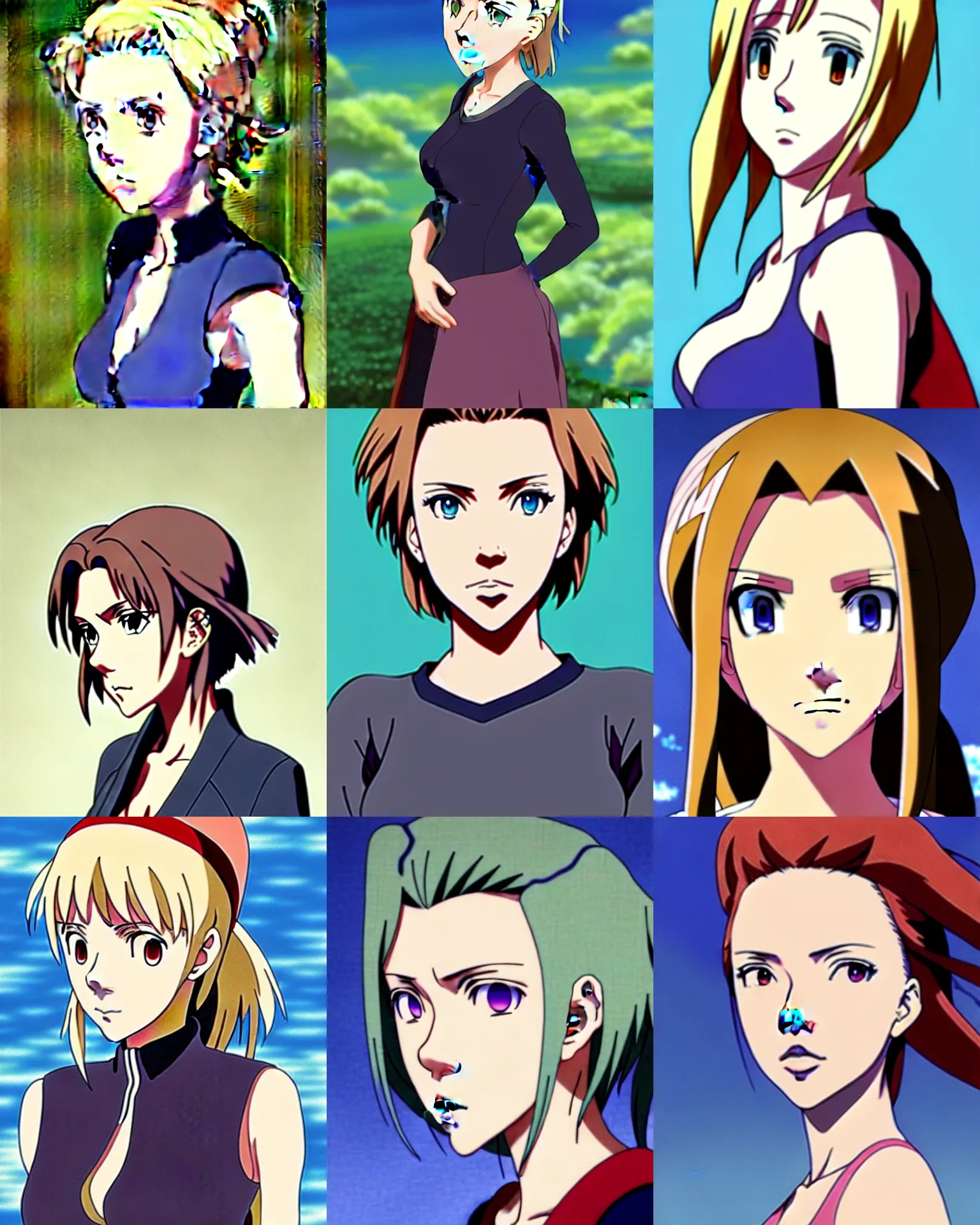 Prompt: Anime portrait of scarlett johansson in style of Ghibli studio