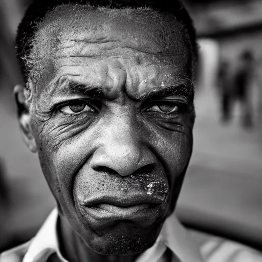 Image similar to a photo by bruce gilden of rick astute, leica s, flash, high contrast, intricate, closeup of face, beautiful