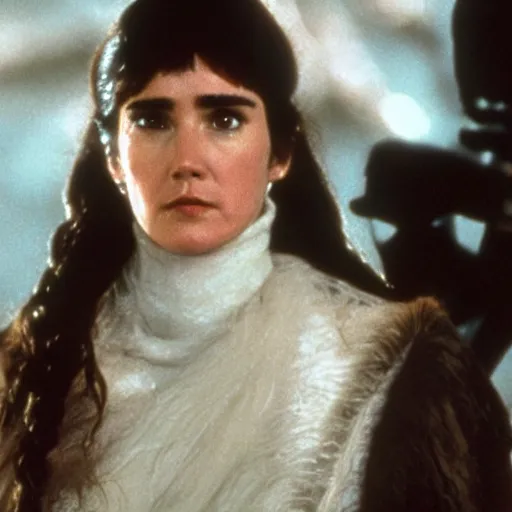 Prompt: a still of jennifer connelly in the empire strikes back (1980)