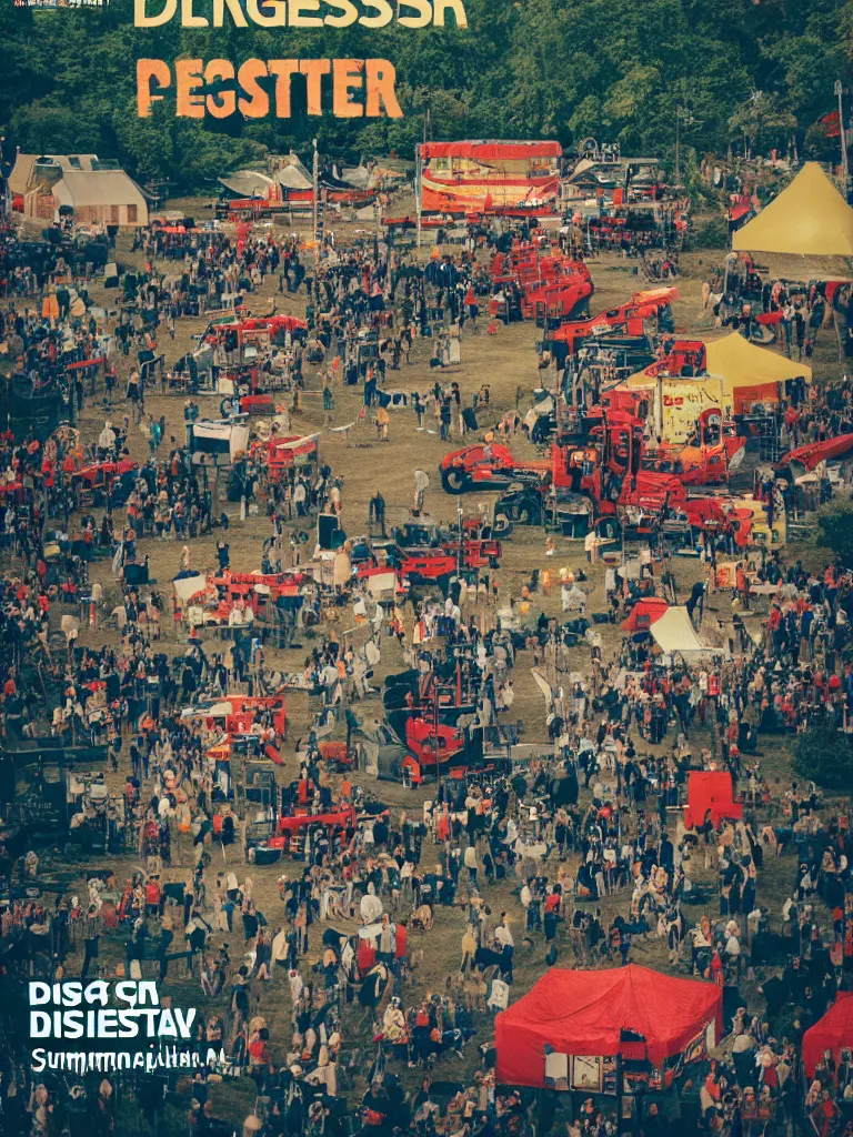 Image similar to poster for the diggerfest festival, in the uk, summer, diggers, teen vogue, 8 k, high detail, center of focus, rule of thirds, composition, y 2 k aesthetic