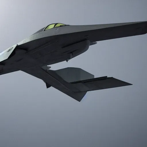 Image similar to insane detail, hyper - realistic, 3 d model, a stealth fighter jet engaging a ufo in mid - air