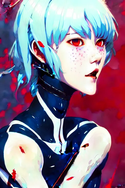 Image similar to a ultradetailed beautiful panting of rei ayanami, by conrad roset, greg rutkowski and makoto shinkai, trending on artstation