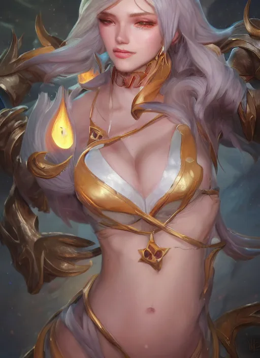 Image similar to irela, from league of legends, au naturel, hyper detailed, digital art, trending in artstation, cinematic lighting, studio quality, smooth render, unreal engine 5 rendered, octane rendered, art style by klimt and nixeu and ian sprigger and wlop and krenz cushart