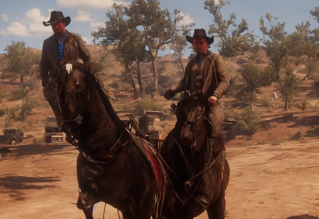 Prompt: elon musk in the red dead redemption 2, elon musk in the video game red dead redemption 2, gameplay screenshot, close up, 3 d rendering. unreal engine. amazing likeness. very detailed.