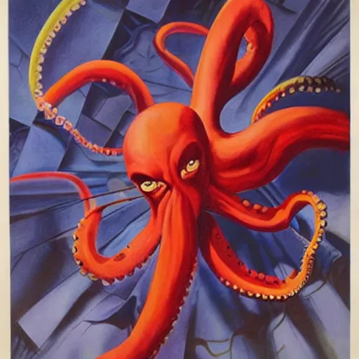 Prompt: alex ross painting of superhero octopus, 1 9 3 3