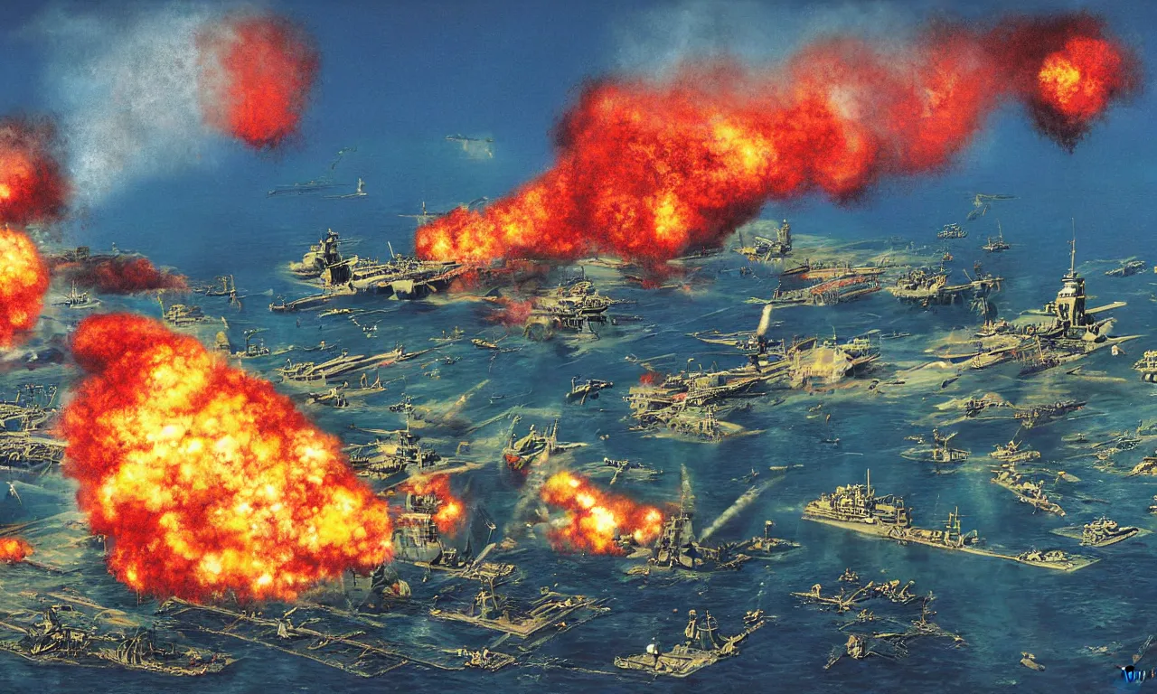 Prompt: pearl harbor attack by tim white