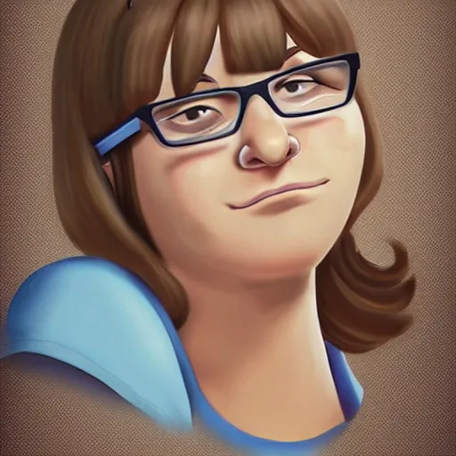 Image similar to Tina Belcher as a real person, photorealistic