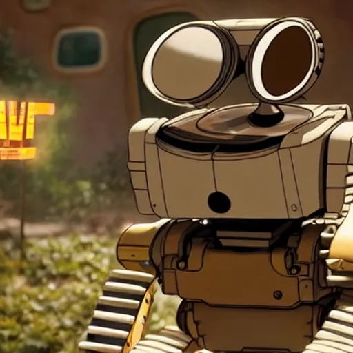 Image similar to wall - e disney movie designed by ghibli studio