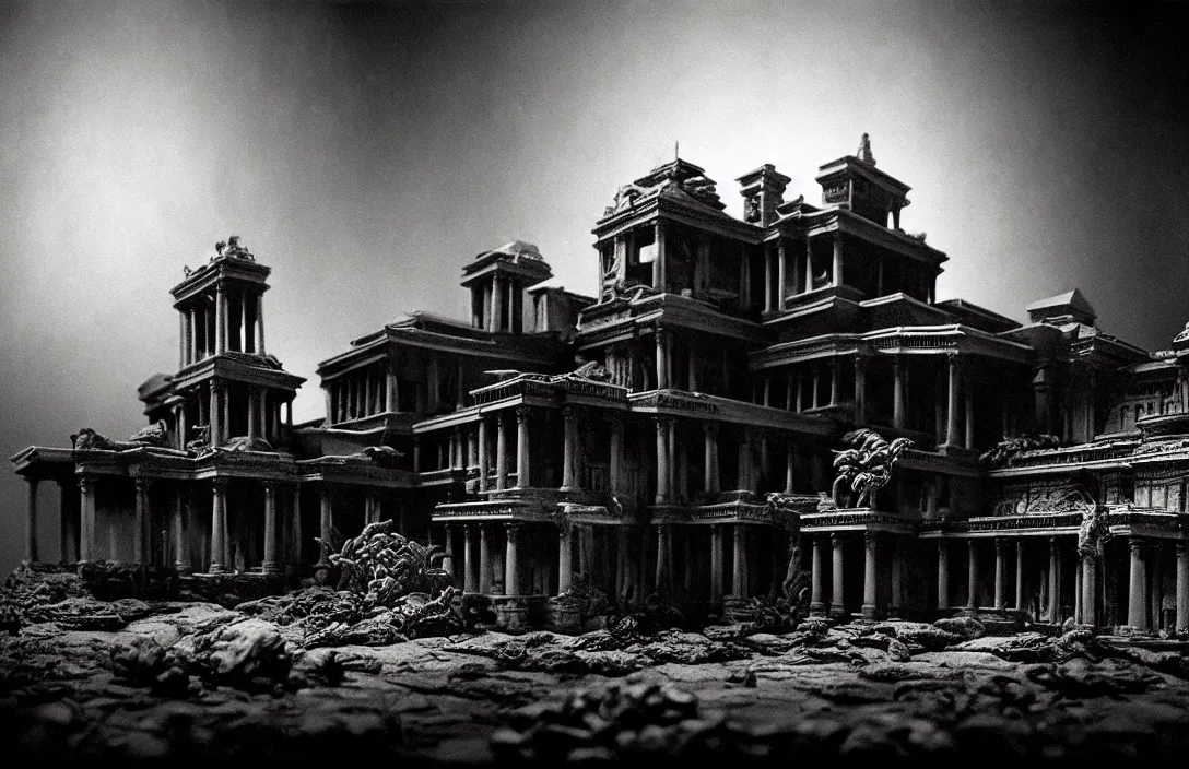 Image similar to the rules of proportion, scale, and perspective are disregarded paludarium intact flawless ambrotype from 4 k criterion collection remastered cinematography gory horror film, ominous lighting, evil theme wow photo realistic postprocessing divisionism first person perspectivephotograph by ansel adams