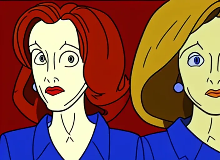 Image similar to an animation cel of dana scully, in the style of netflix animation, toei animation, filmation animation, traditional animation, sharp detail