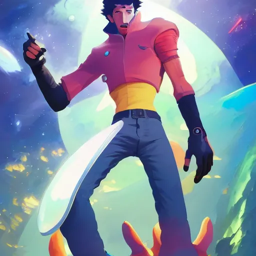 Image similar to hero world space dandy, behance hd by jesper ejsing, by rhads, makoto shinkai and lois van baarle, ilya kuvshinov, rossdraws global illumination