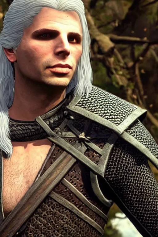 Prompt: Michael Cera as Geralt of rivia