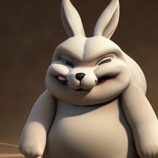 Image similar to Big Chungus, super detailed, micro details, close up, 3D render, unreal engine, octane render, trending on ArtStation, digital art, 16k