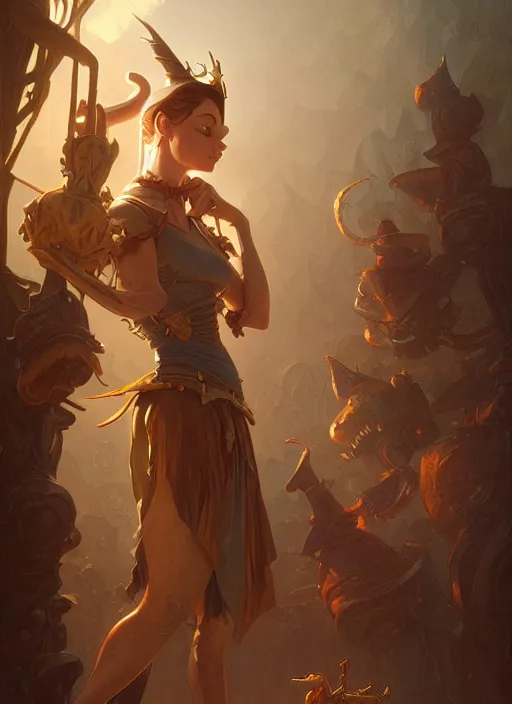 Image similar to pinocchio, d & d, fantasy, intricate, elegant, highly detailed, digital painting, artstation, concept art, matte, sharp focus, illustration, hearthstone, art by artgerm and greg rutkowski and alphonse mucha