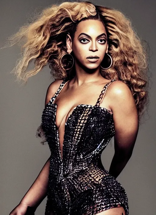 Image similar to beyonce photohoot styled by nick knight posing, studio lighting, majestic style, vogue magazine, highly realistic. high resolution. highly detailed. dramatic. 8 k. 4 k.