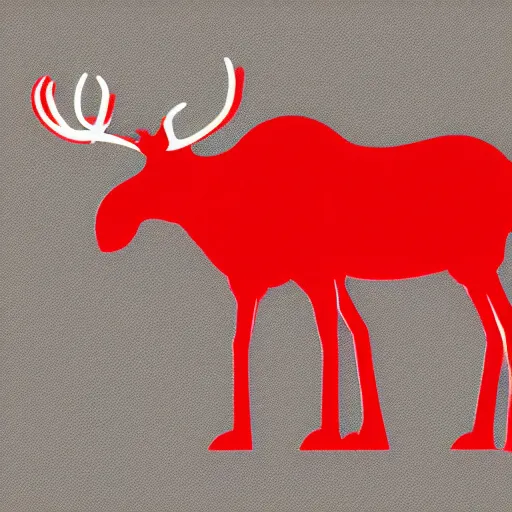 Image similar to sleepy red moose, logo, vector art, minimalism,