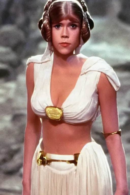 Image similar to young jane fonda as princess leia