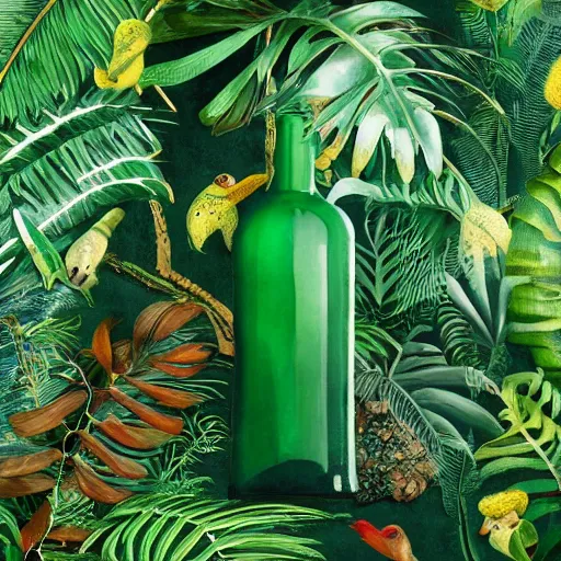 Prompt: jungle in bottle , detailed, elegant, intricate , 8k ,