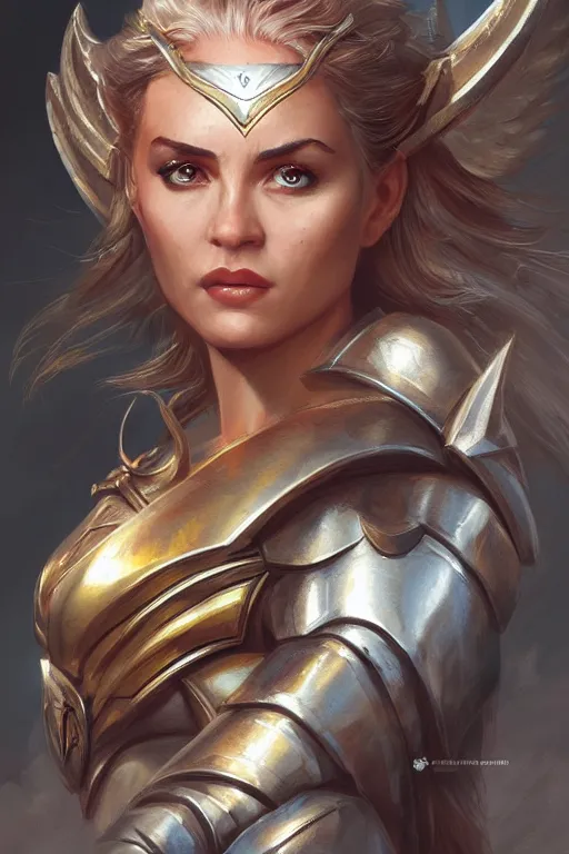 Image similar to amazon valkyrie athena, d & d, fantasy, portrait, highly detailed, headshot, digital painting, trending on artstation, concept art, sharp focus, illustration, art by artgerm and greg rutkowski and magali villeneuve