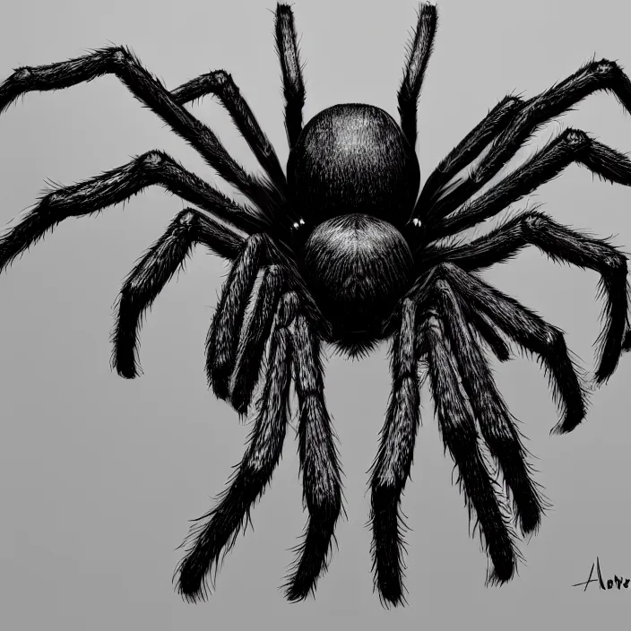 Prompt: a beautiful, stylized image of a giant spider, digital painting, very realistic, sharp focus, with detail, high resolution, trending on artstation