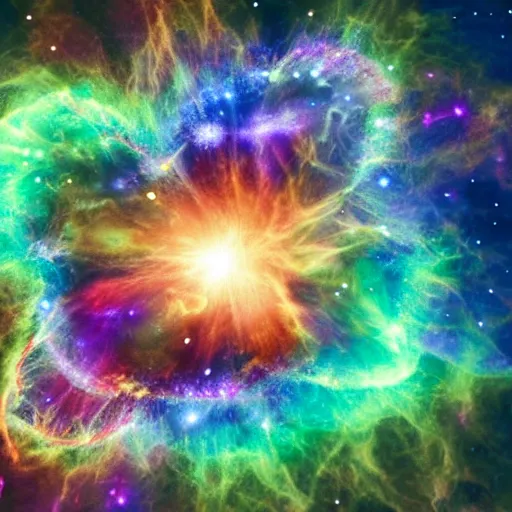 Prompt: the supernova and nebula shaped like a love heart rendered in apophysis